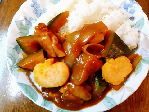 南瓜と薩摩芋とチキンのハロウィンカレー